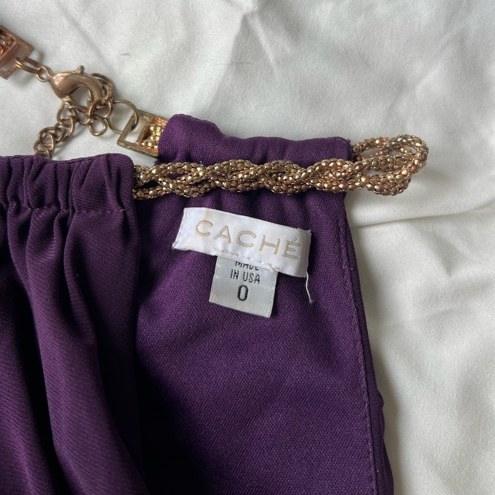 Cache Y2K Purple Chain Halter Cocktail Dress – Size 0 - Picture 5 of 6